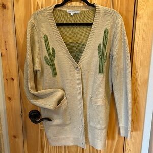 Women’s sweater, L, cute cactus desert print by Miss Sparkling, NWOT